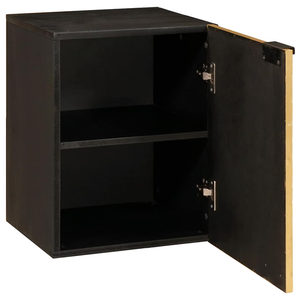 Badezimmer Schrank mit Regal Schwarz und Gold 38 x 33 x 48 cm