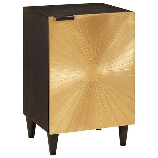 Badezimmer Schrank mit Regal Schwarz und Gold 38 x 33 x 58 cm