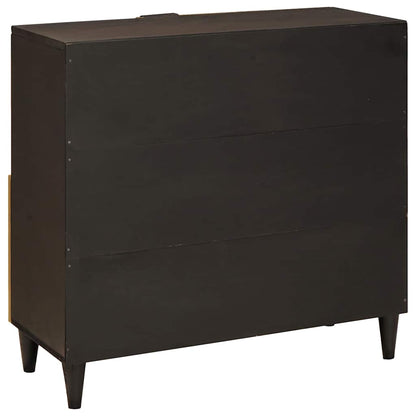 Seitenschrank Schwarz und Gold 80 x 33,5 x 75 cm