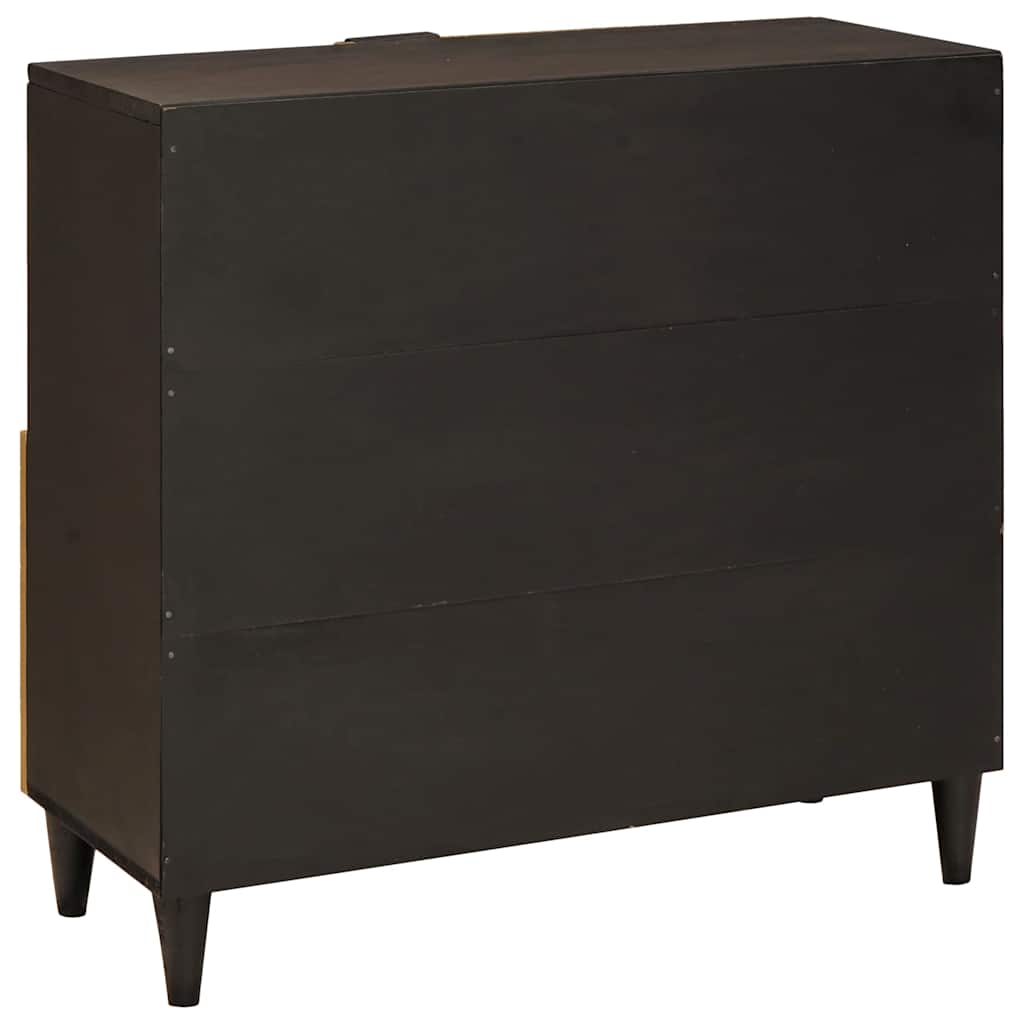 Seitenschrank mit Regal Schwarz und Gold 80 x 33,5 x 75 cm