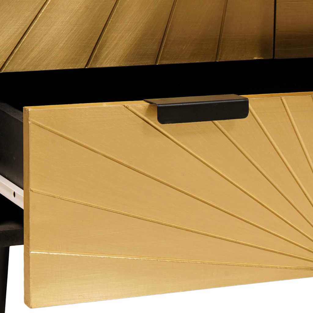Seitenschrank mit Speicher Schwarz und Gold 60 x 33,5 x 100 cm