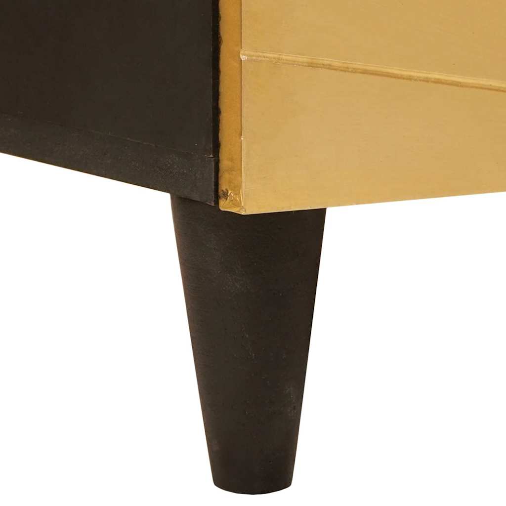 Seitenschrank mit Speicher Schwarz und Gold 60 x 33,5 x 100 cm