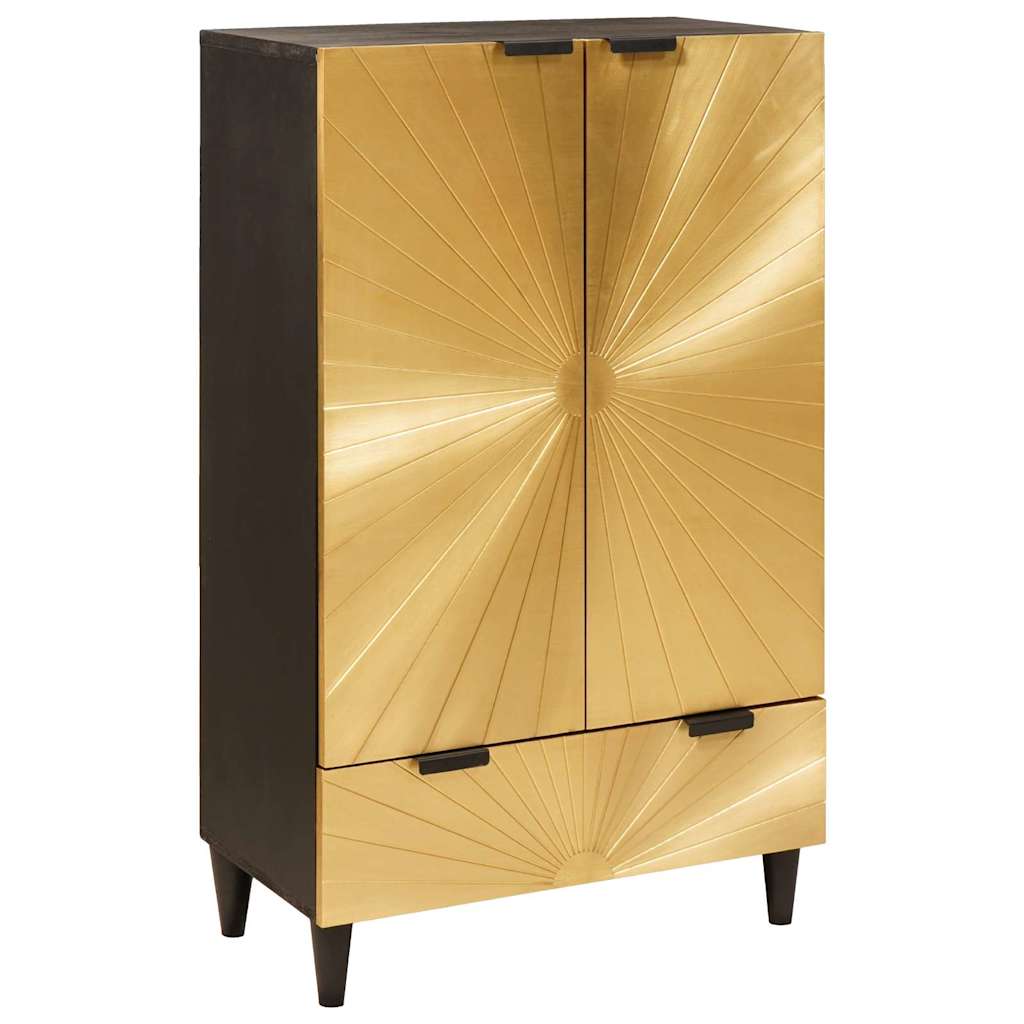 Seitenschrank mit Speicher Schwarz und Gold 60 x 33,5 x 100 cm
