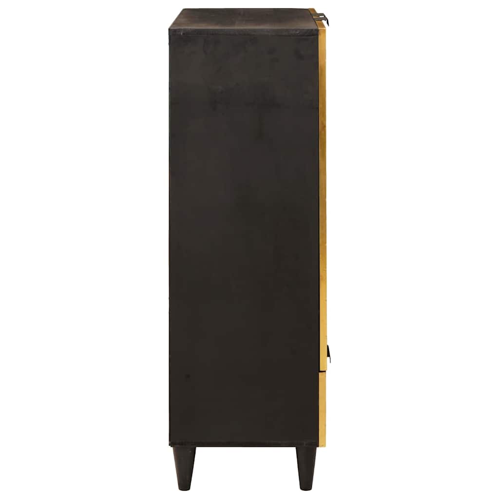 Seitenschrank mit Speicher Schwarz und Gold 60 x 33,5 x 100 cm