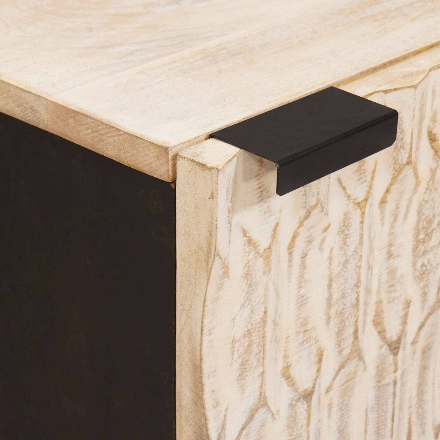 Nachttisch 2 stk. Weiß 40 x 33 x 46 cm Massivholz Mango