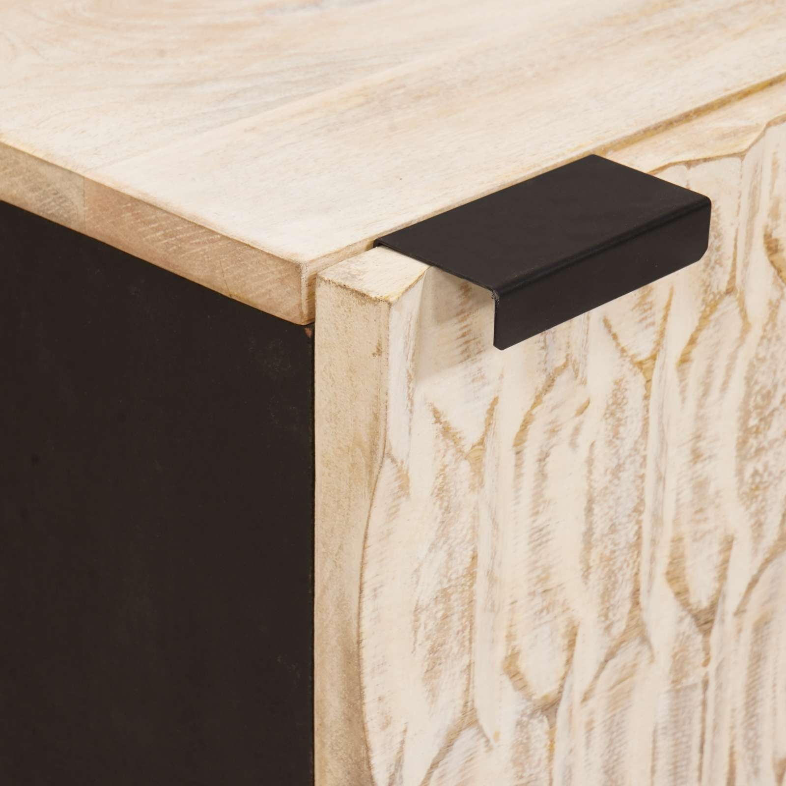 Nachttisch 2 stk. Weiß 40 x 33 x 46 cm Massivholz Mango