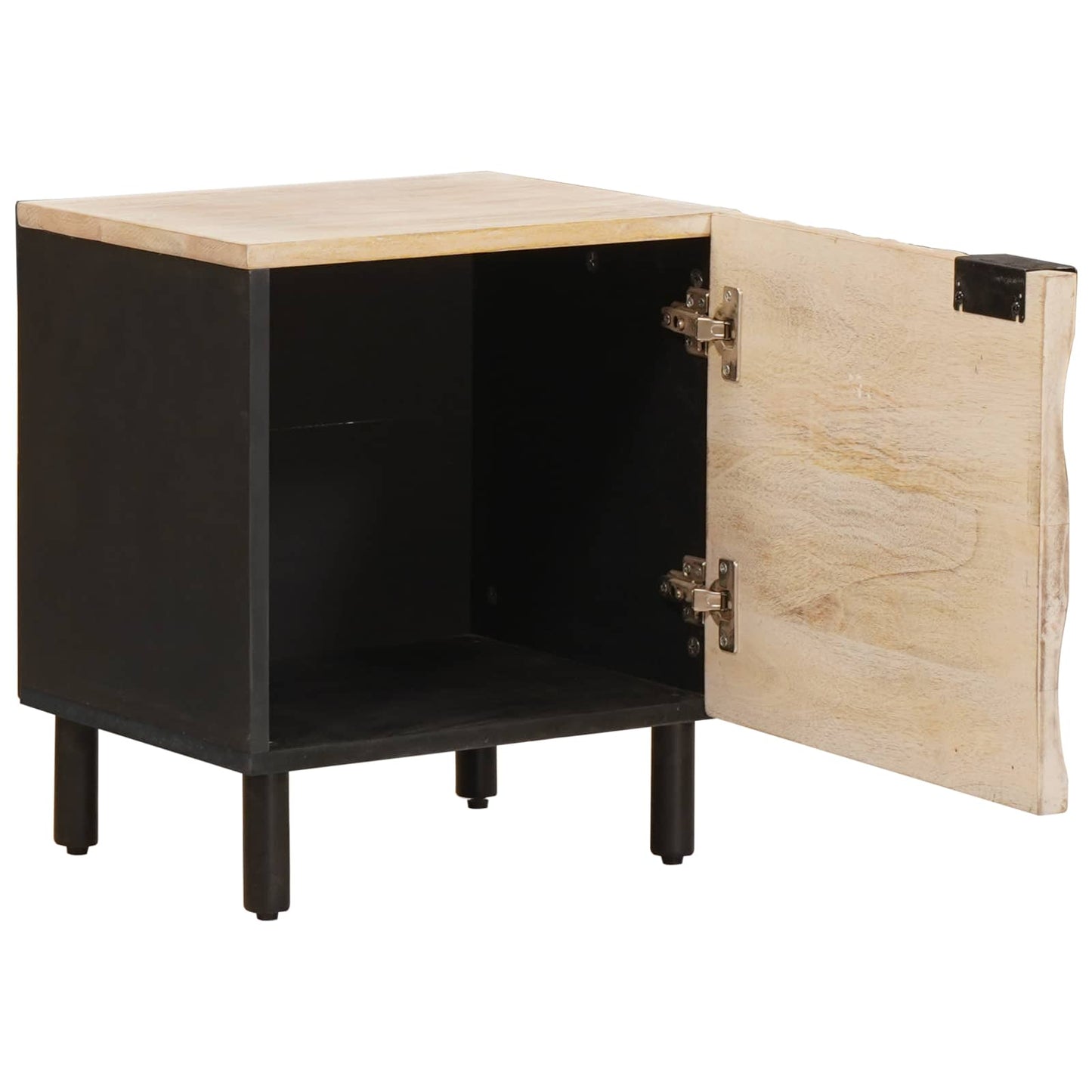 Nachttisch 2 stk. Weiß 40 x 33 x 46 cm Massivholz Mango
