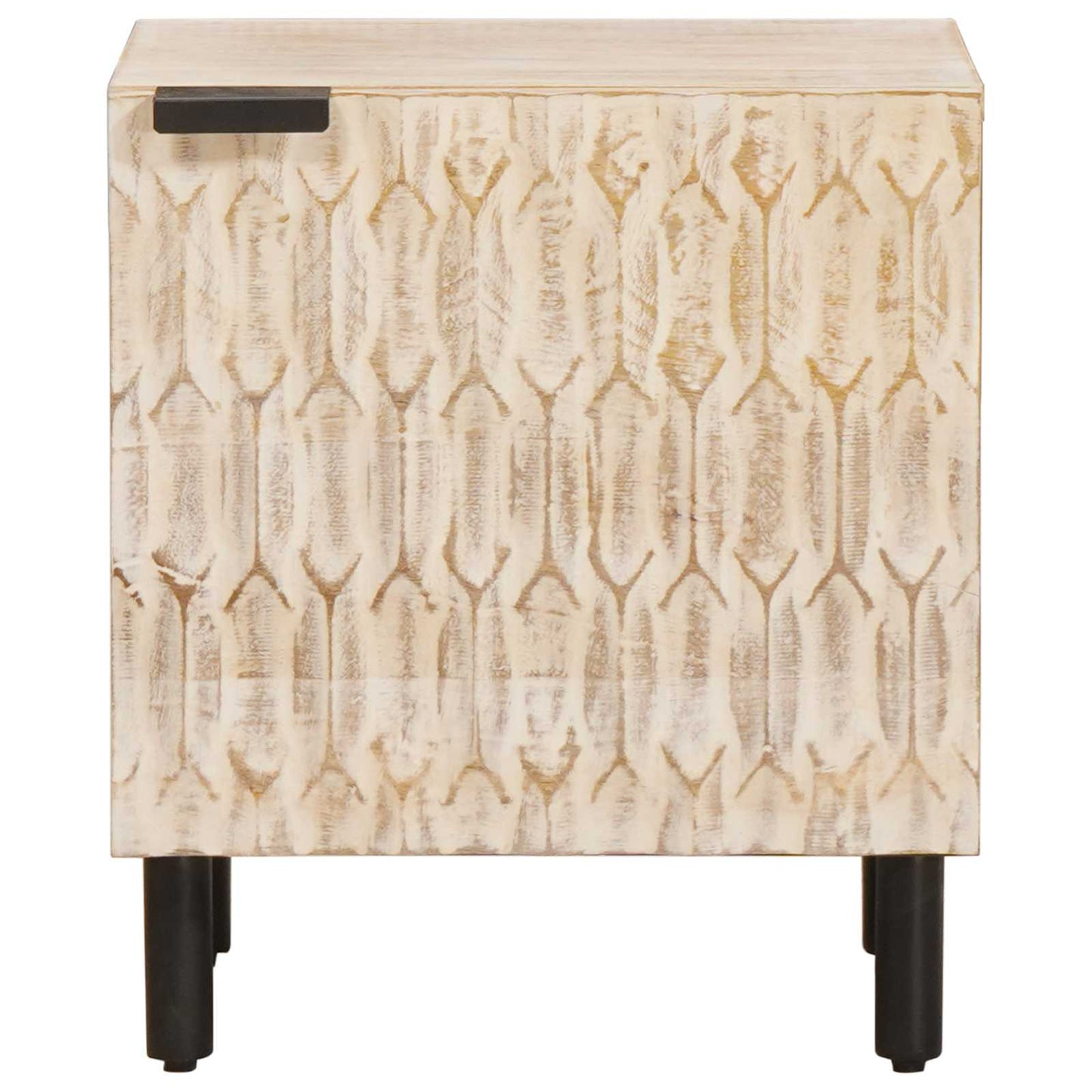 Nachttisch 2 stk. Weiß 40 x 33 x 46 cm Massivholz Mango
