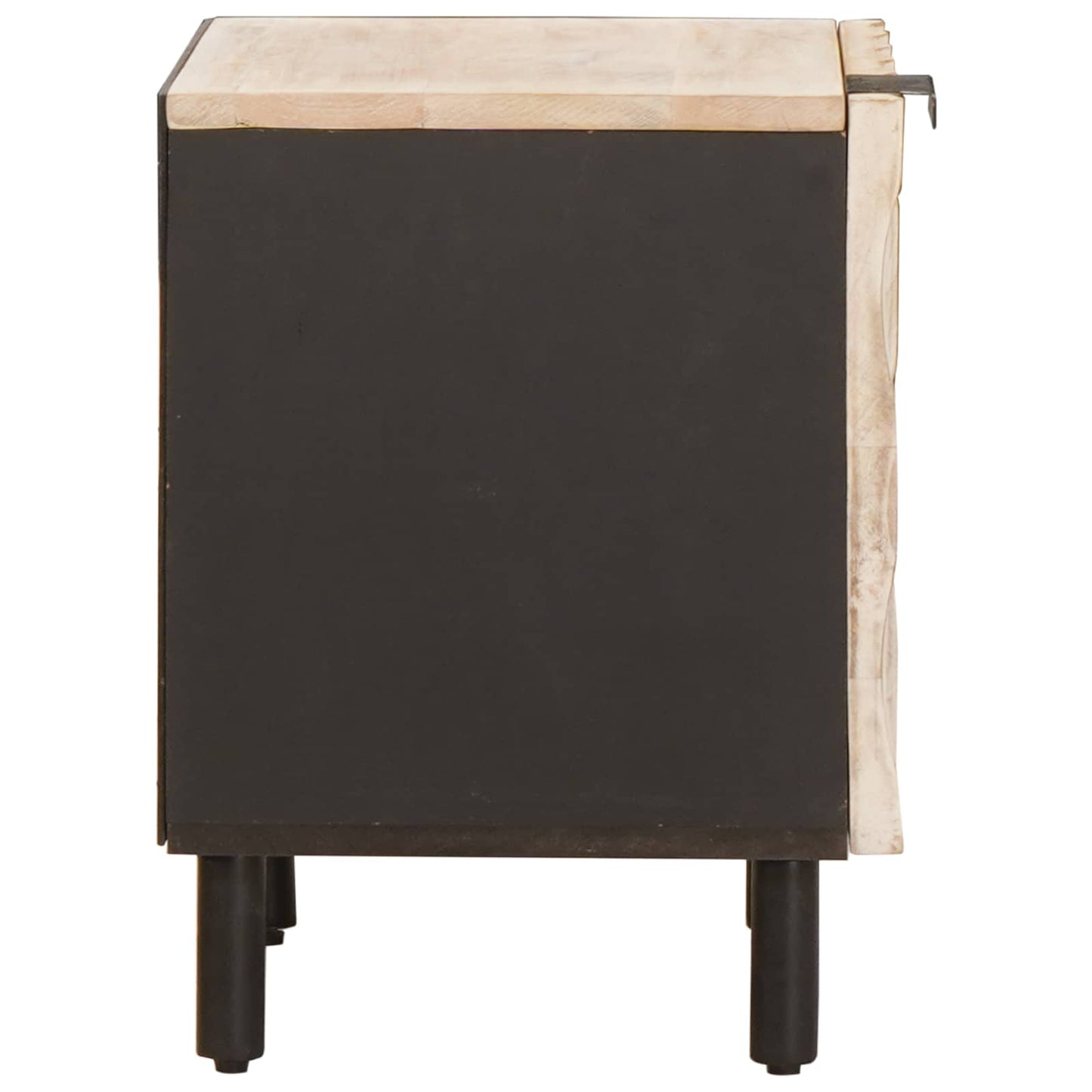 Nachttisch 2 stk. Weiß 40 x 33 x 46 cm Massivholz Mango