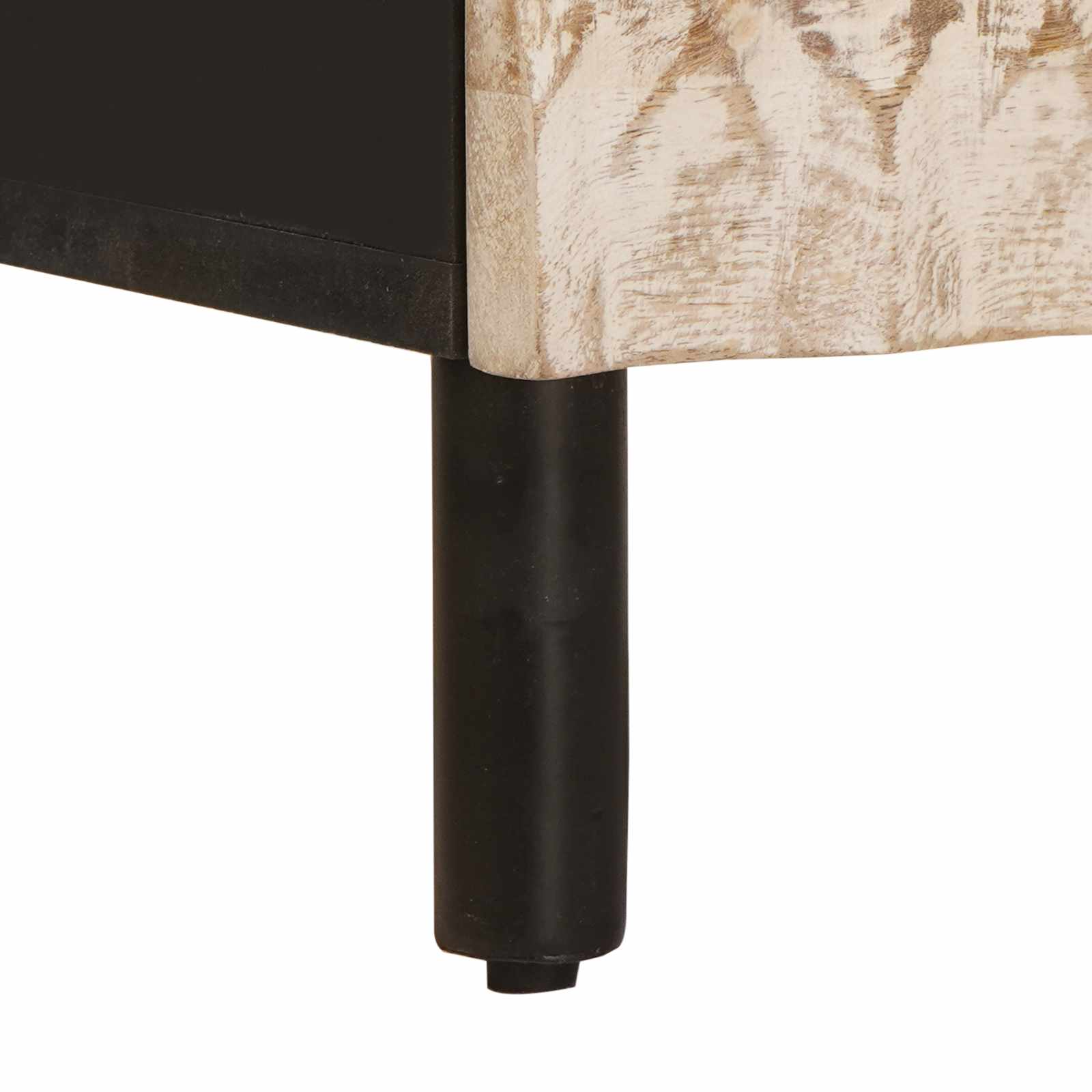 Nachttisch 2 stk. Weiß 40 x 33 x 46 cm Massivholz Mango