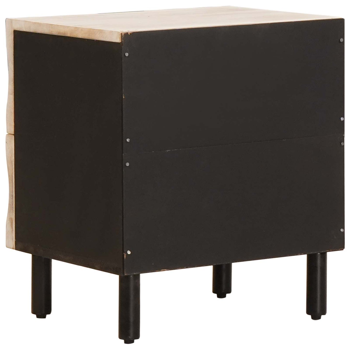 Nachttisch 2 stk. Weiß 40 x 33 x 46 cm Massivholz Mango