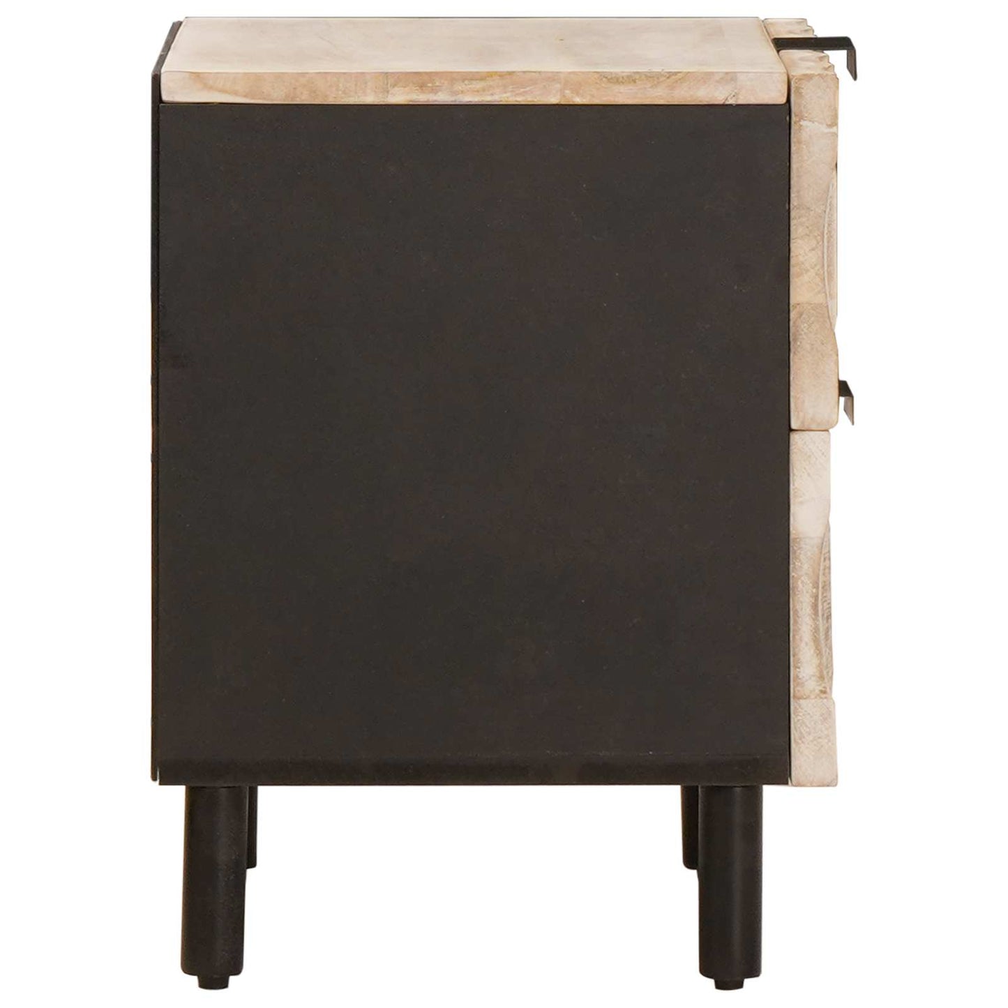 Nachttisch 2 stk. Weiß 40 x 33 x 46 cm Massivholz Mango