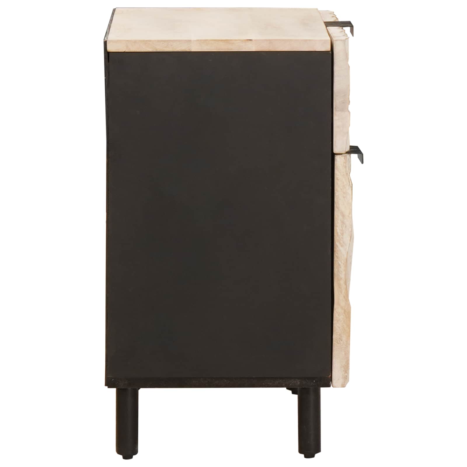 Nachttisch mit Schubladen Weiß 50 x 33 x 60 cm Massivholz Mango