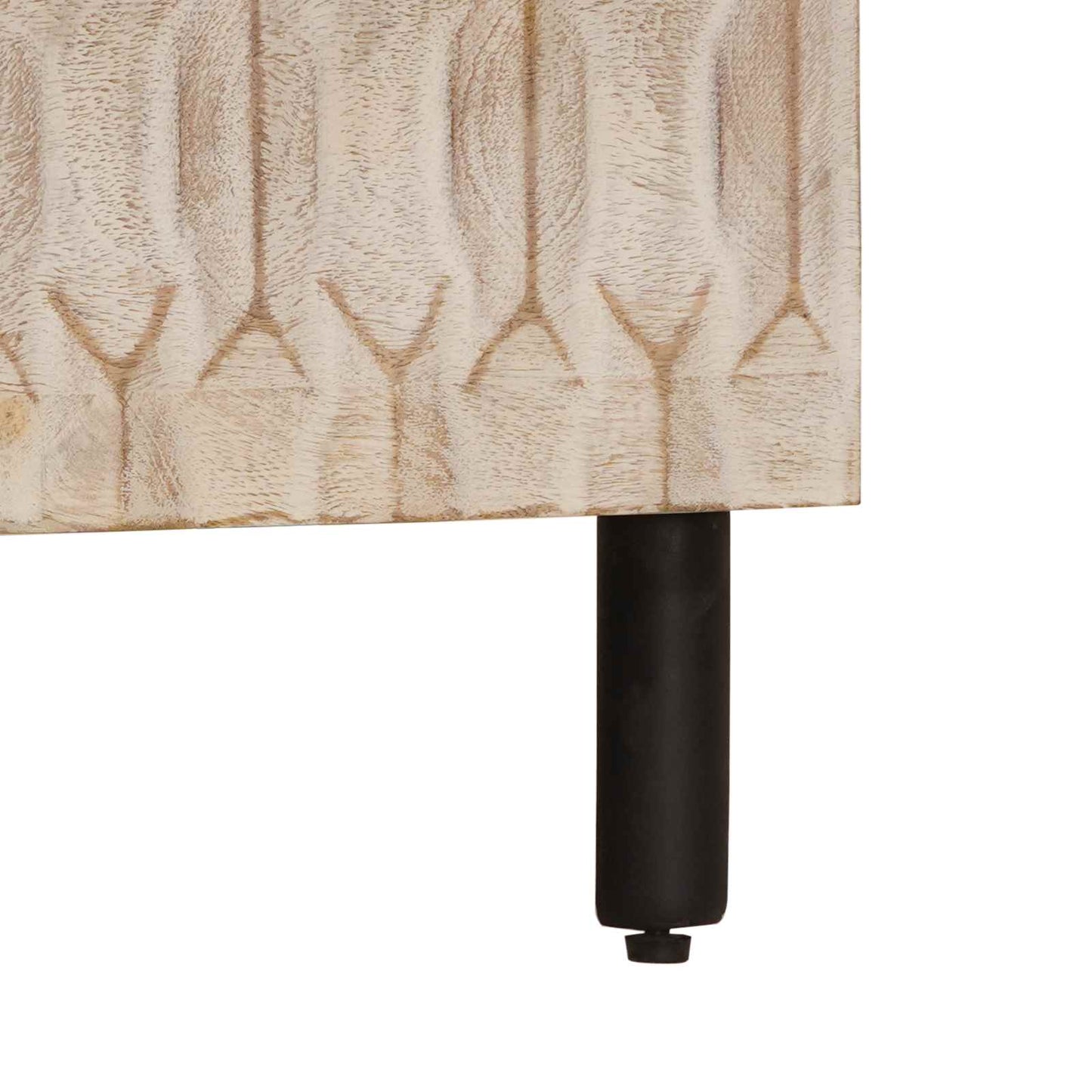 Nachttisch mit Schubladen Weiß 50 x 33 x 62 cm Massivholz Mango