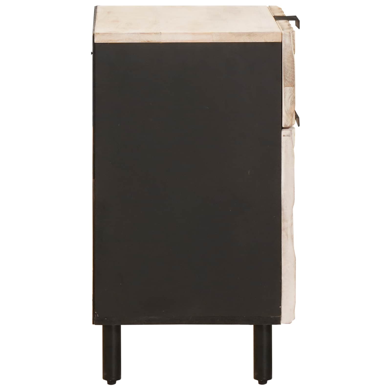 Nachttisch mit Schubladen Weiß 50 x 33 x 60 cm Massivholz Mango
