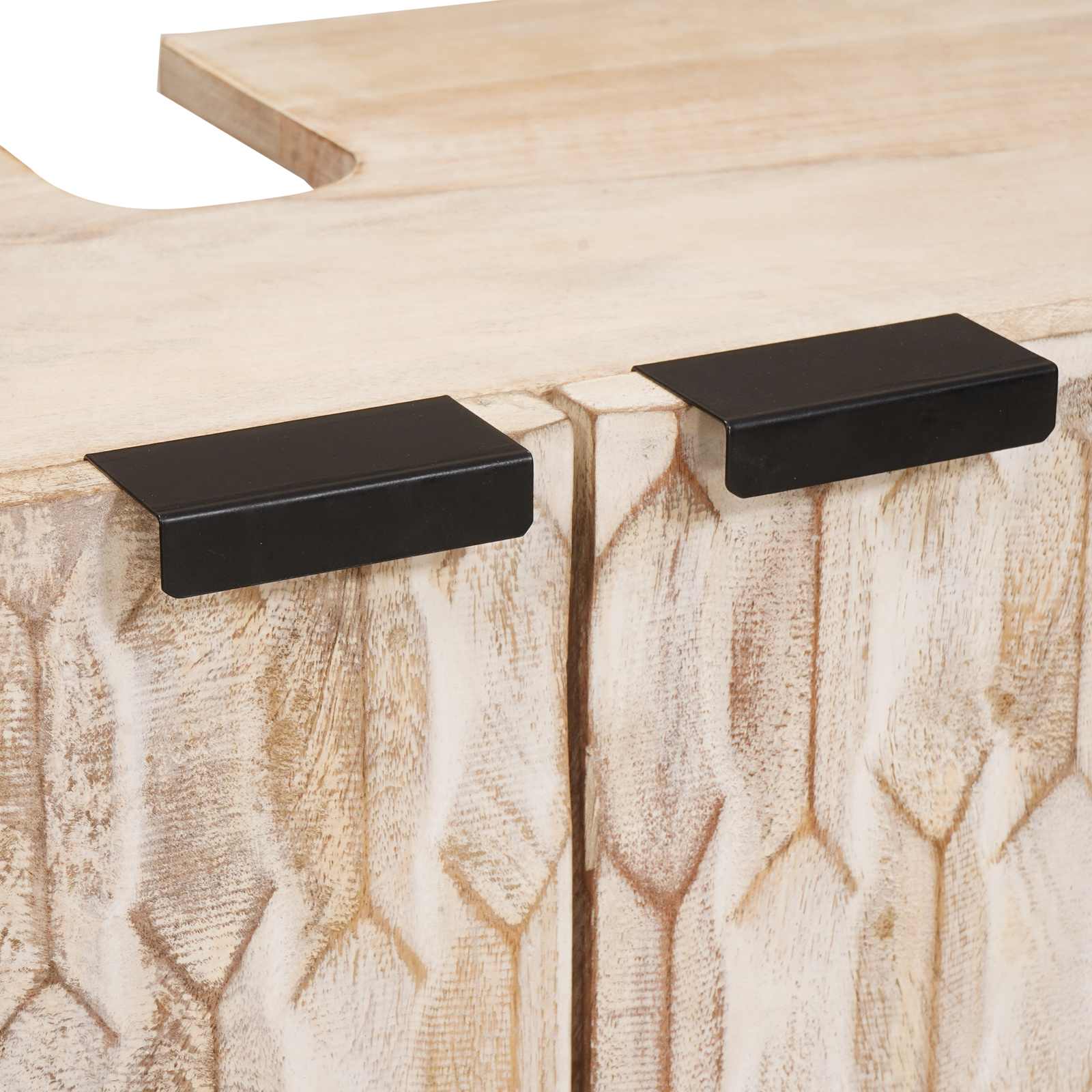 Waschbeckenschrank Weiß 62 x 33 x 58 cm Massivholz Mango