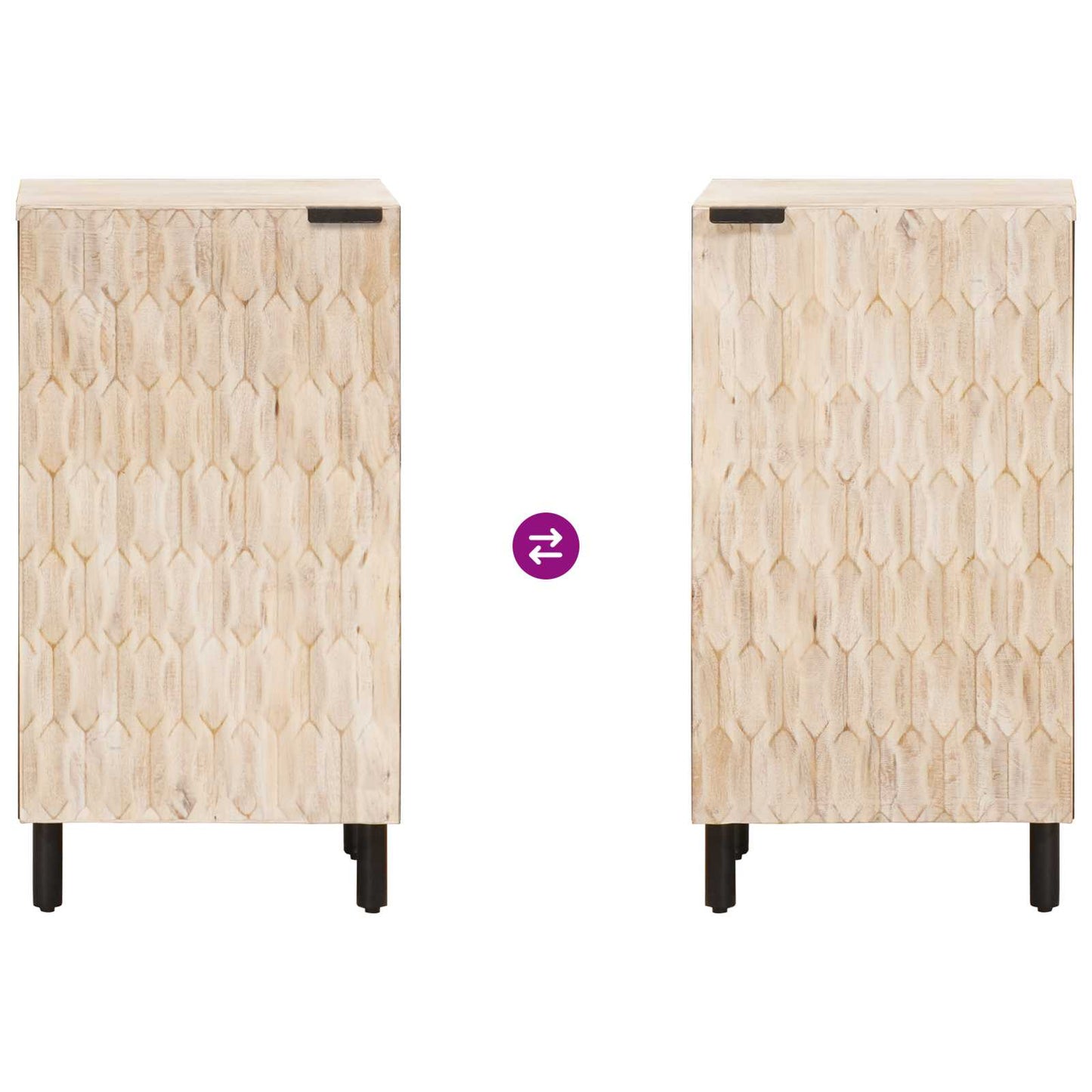 Sideboard mit Tür Weiße gewaschene Oberfläche 40 x 33 x 75 cm