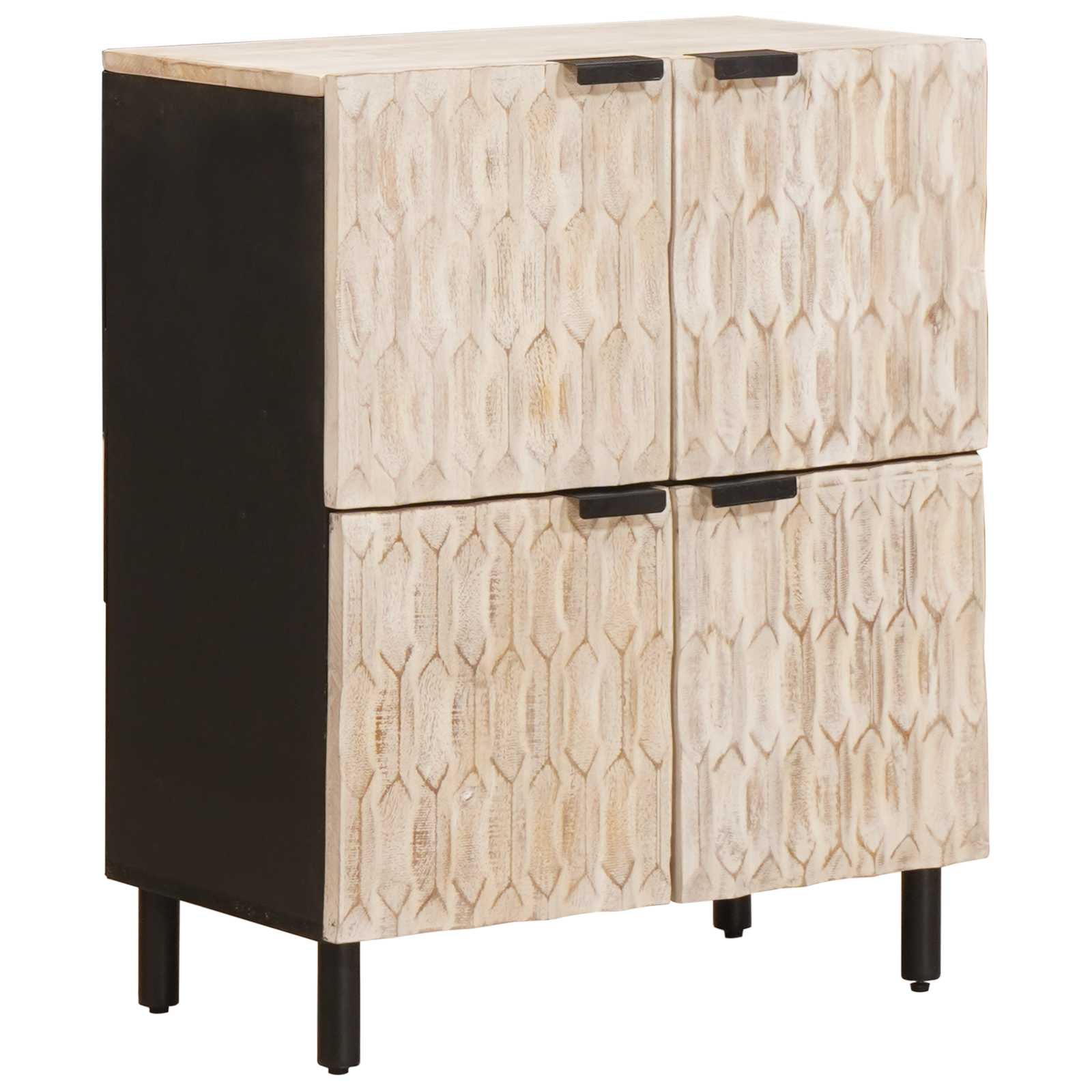 Sideboard mit Tür Weiße gewaschene Oberfläche 60 x 33 x 75 cm