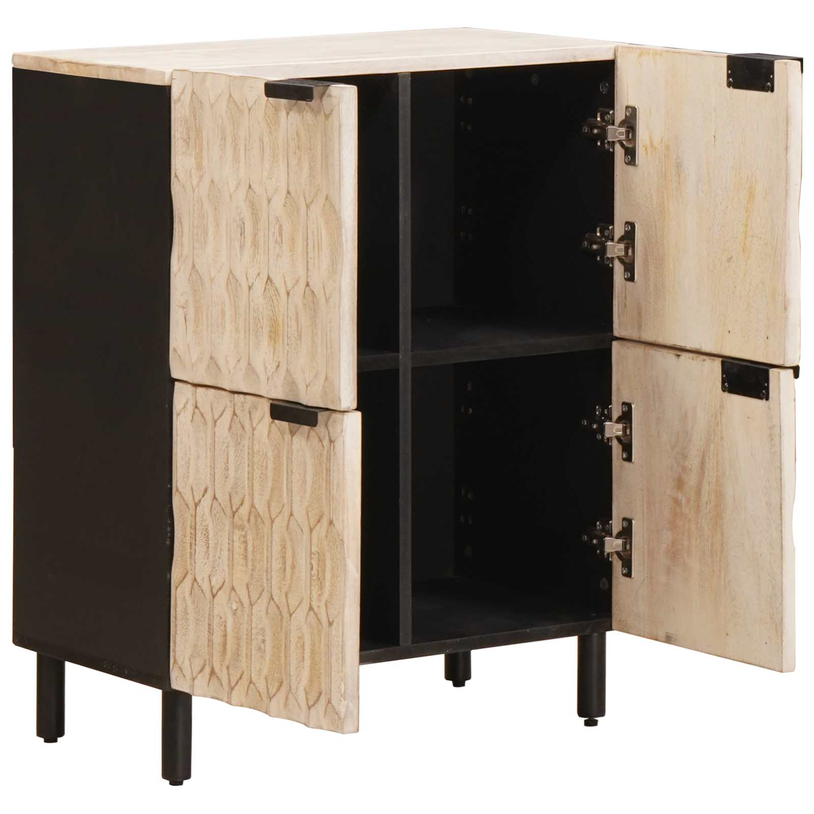 Sideboard mit Tür Weiße gewaschene Oberfläche 60 x 33 x 75 cm