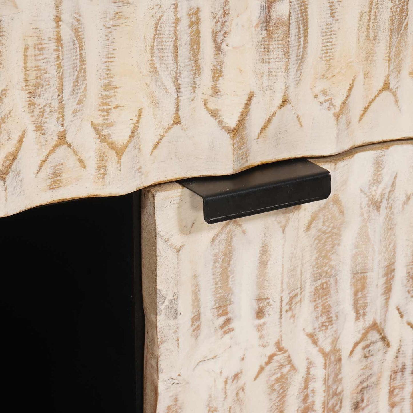 Sideboard mit Tür Weiße gewaschene Oberfläche 80 x 33 x 75 cm