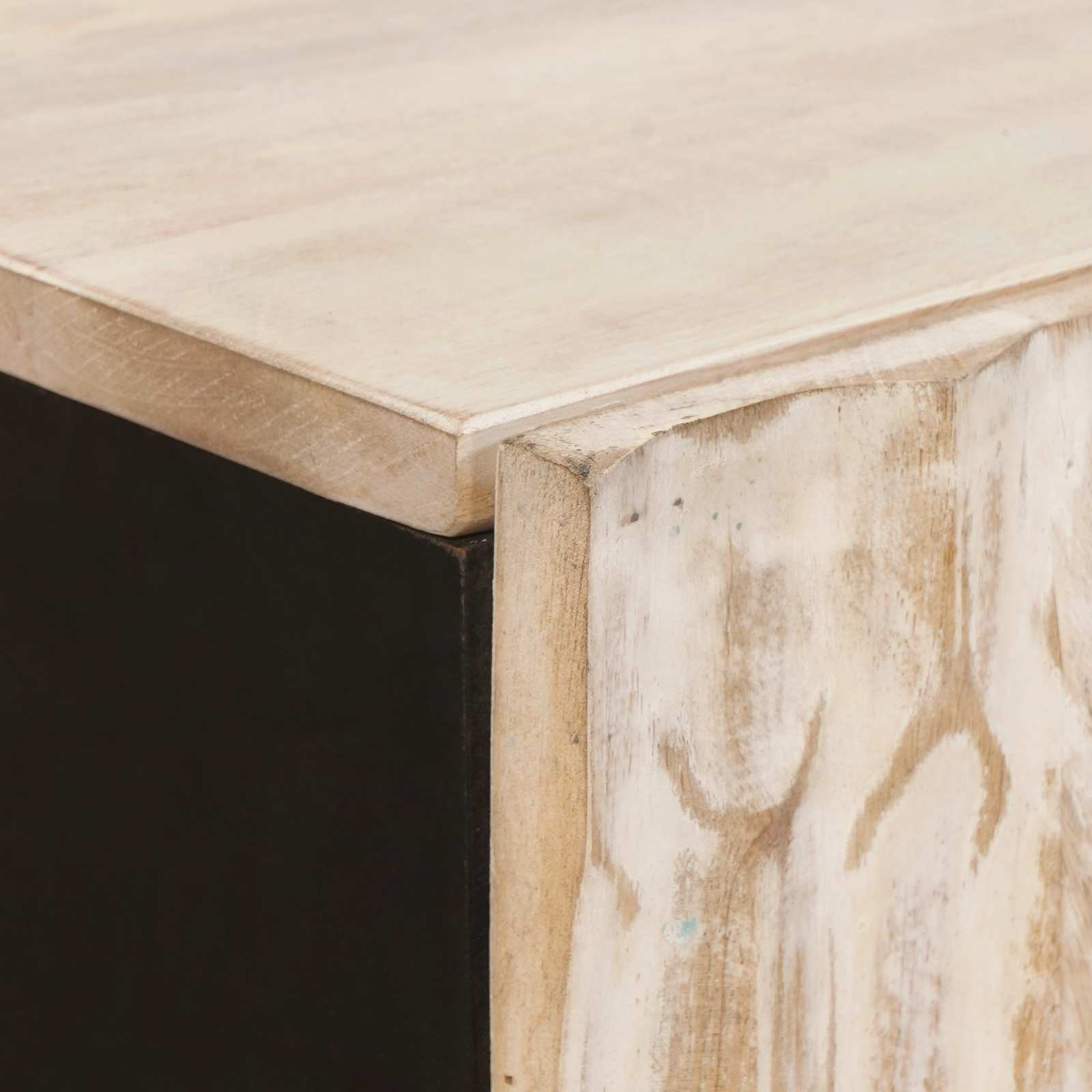 Highboard mit Tür Weiße gewaschene Oberfläche 60 x 33 x 100 cm