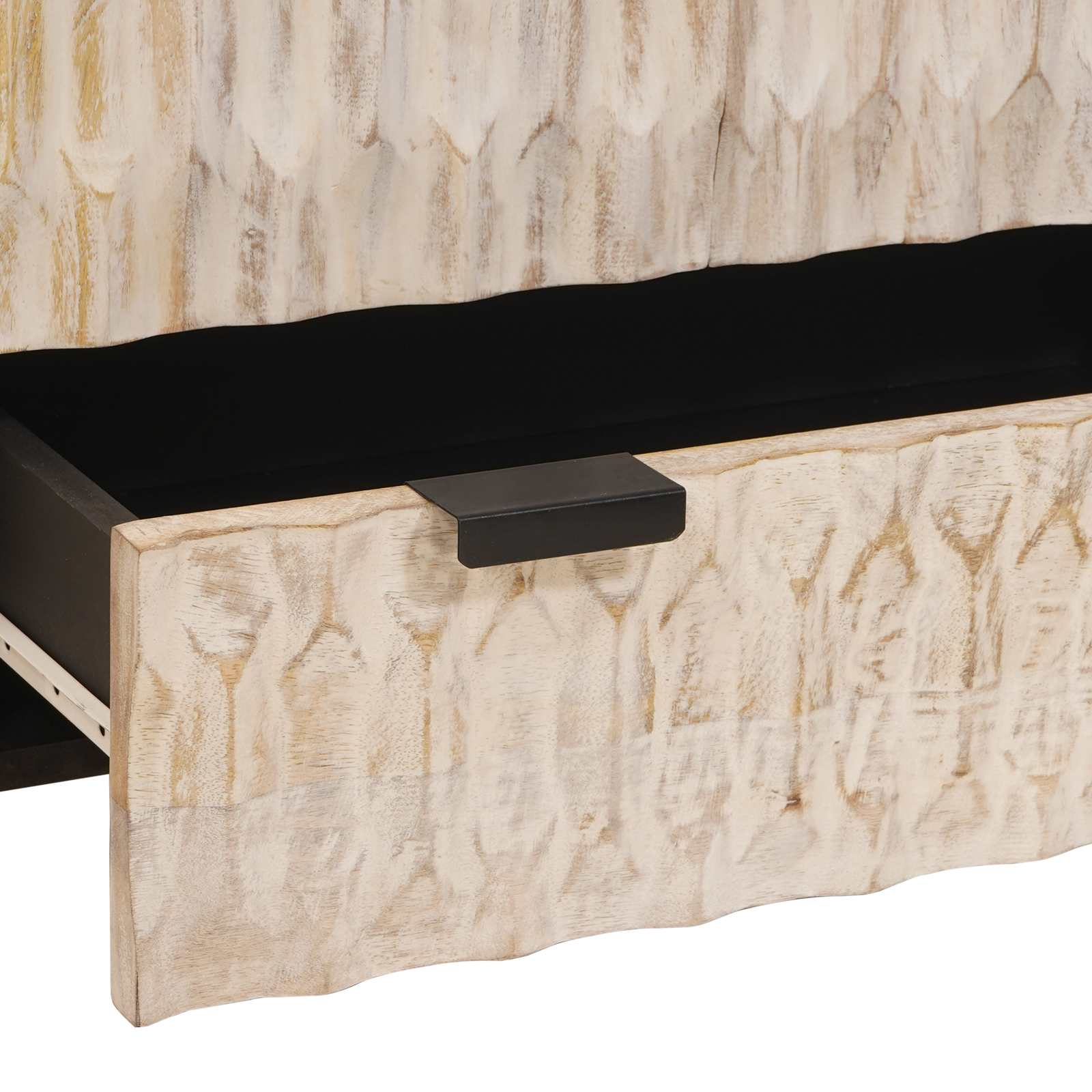 Highboard mit Tür Weiße gewaschene Oberfläche 60 x 33 x 100 cm