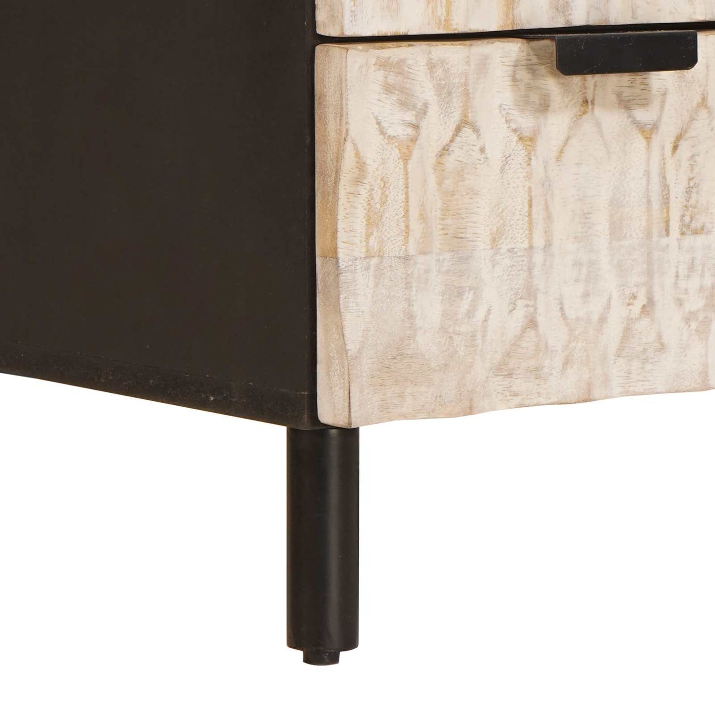Highboard mit Tür Weiße gewaschene Oberfläche 60 x 33 x 100 cm
