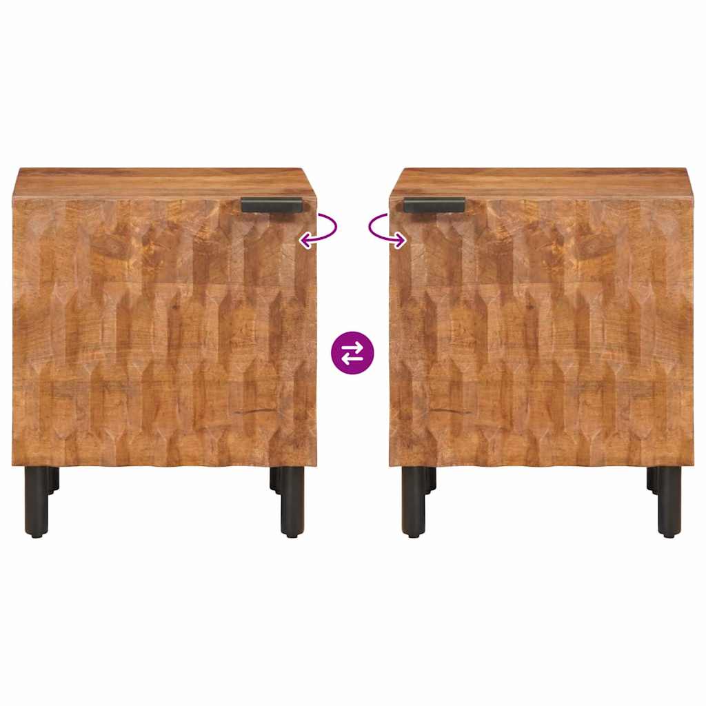Nachttisch Braun 40 x 33 x 46 cm Massivholz Mango