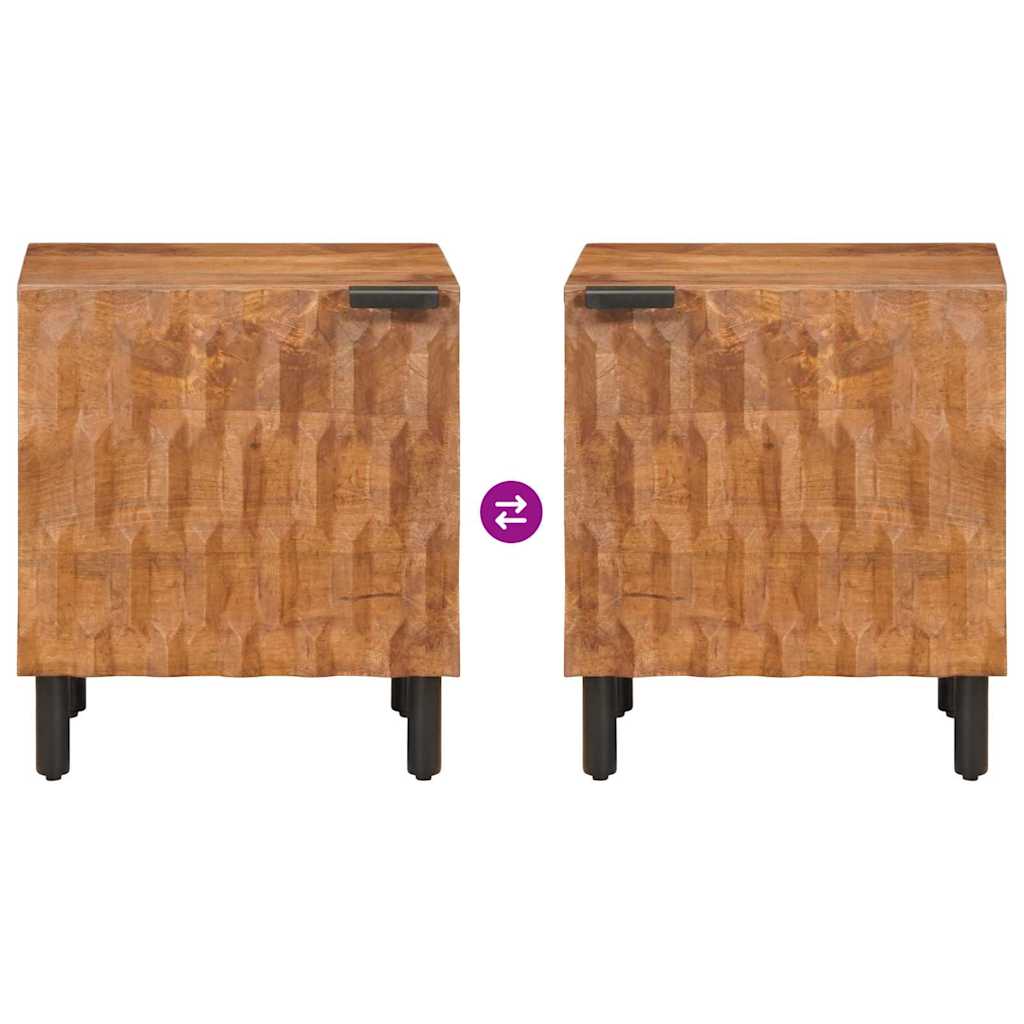 Nachttisch 2 stk. Braun 40 x 33 x 46 cm Massivholz Mango