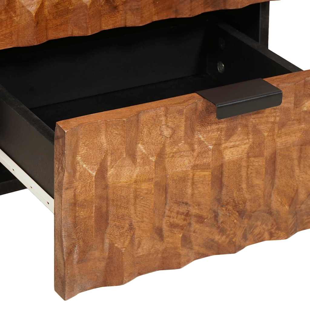 Nachttisch 2 stk. Braun 40 x 33 x 46 cm Massivholz Mango
