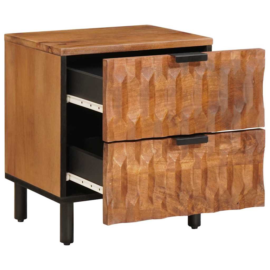Nachttisch 2 stk. Braun 40 x 33 x 46 cm Massivholz Mango