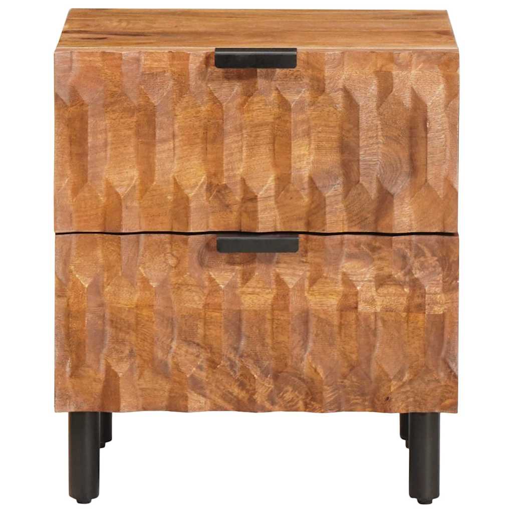 Nachttisch 2 stk. Braun 40 x 33 x 46 cm Massivholz Mango