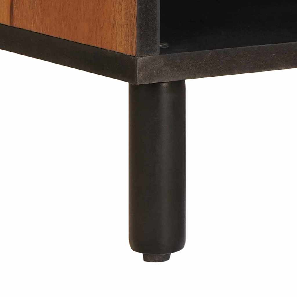 TV-Schränk mit Regal Akazienbraune Oberfläche 80 x 33 x 46 cm