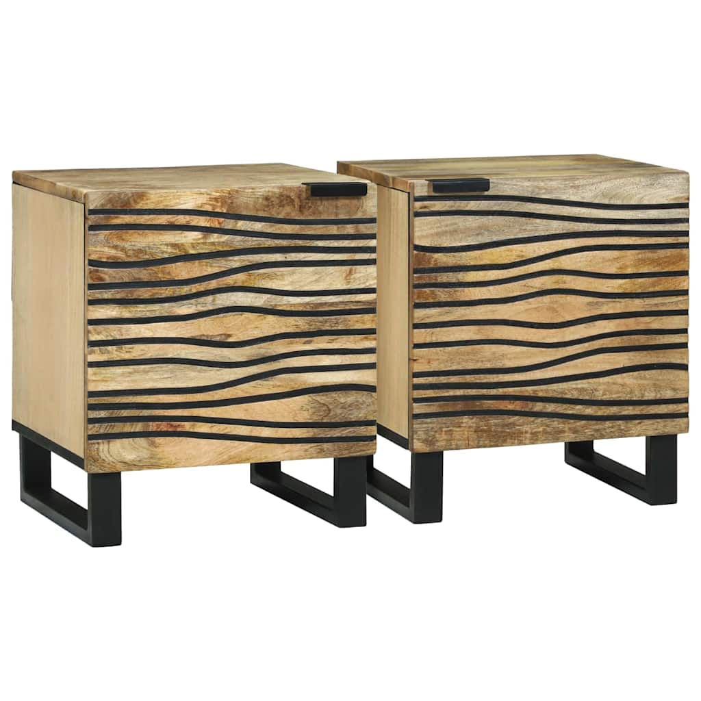 Nachttisch 2 stk. Natur 40 x 33 x 46 cm Holzwerkstoff