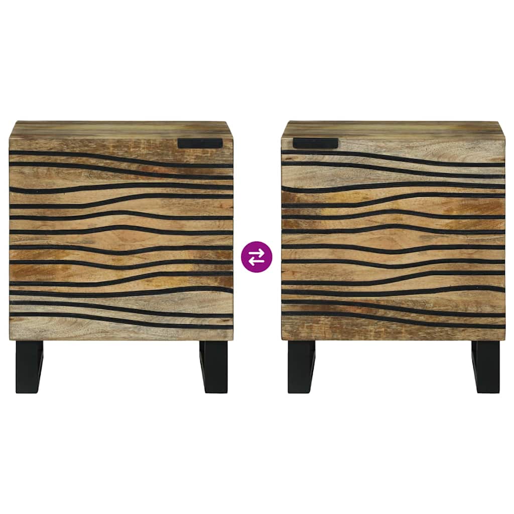 Nachttisch 2 stk. Natur 40 x 33 x 46 cm Holzwerkstoff