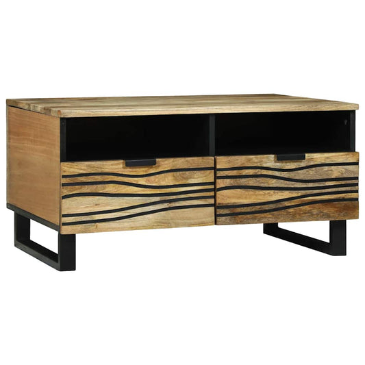 Table basse 80x54x40 cm en bois de manguier massif