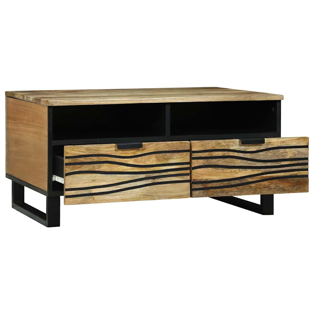 Table basse 80x54x40 cm en bois de manguier massif