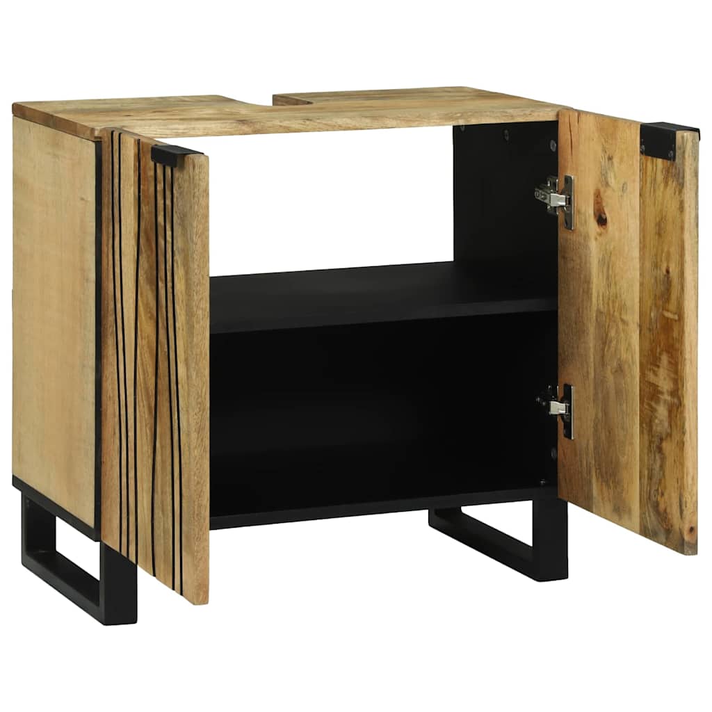Waschbeckenschrank mit Regal Braun und Schwarz 62 x 33 x 58 cm