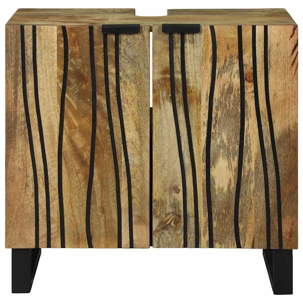 Waschbeckenschrank mit Regal Braun und Schwarz 62 x 33 x 58 cm