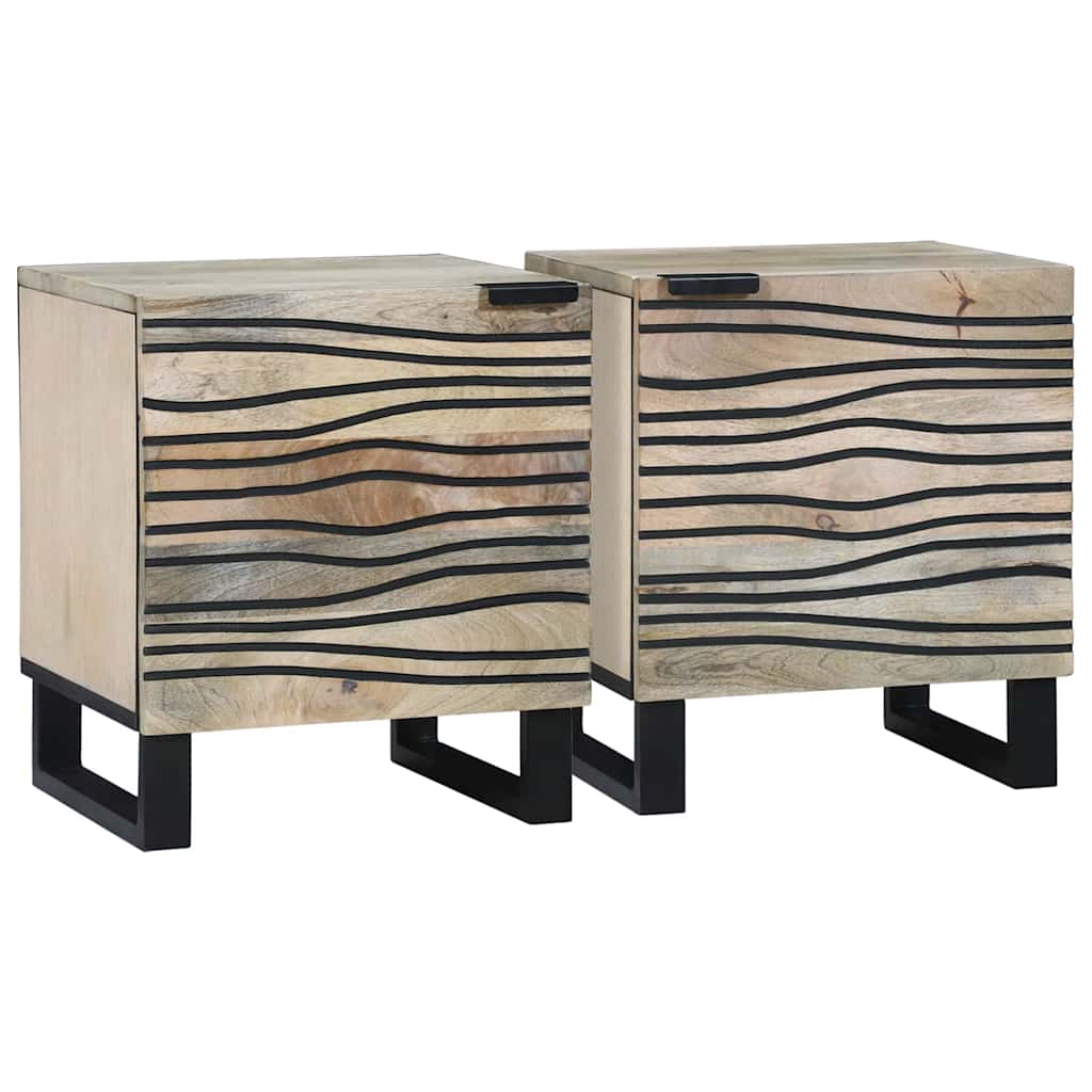 Nachttisch 2 stk. Weiß 40 x 33 x 46 cm Holzwerkstoff