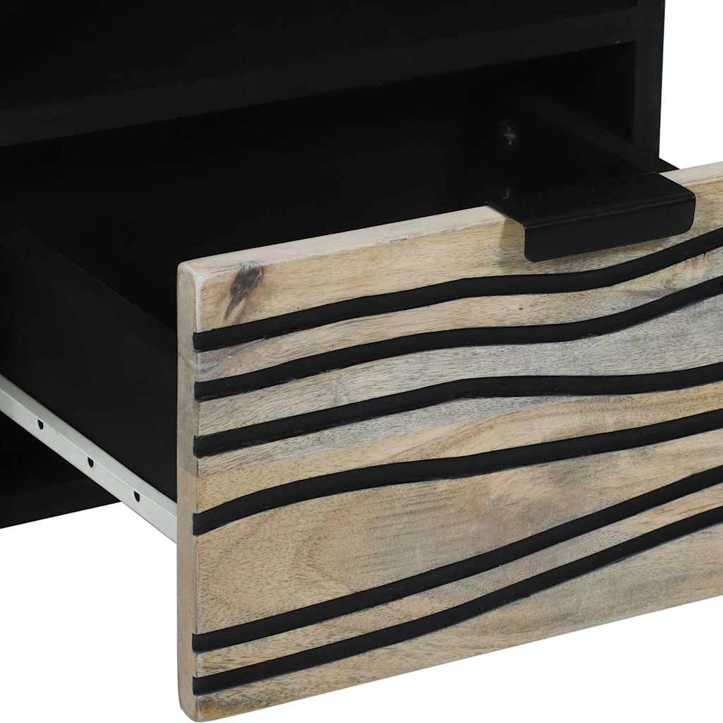 TV-Schränk Weiß 70 x 33 x 46 cm massives Mangoholz