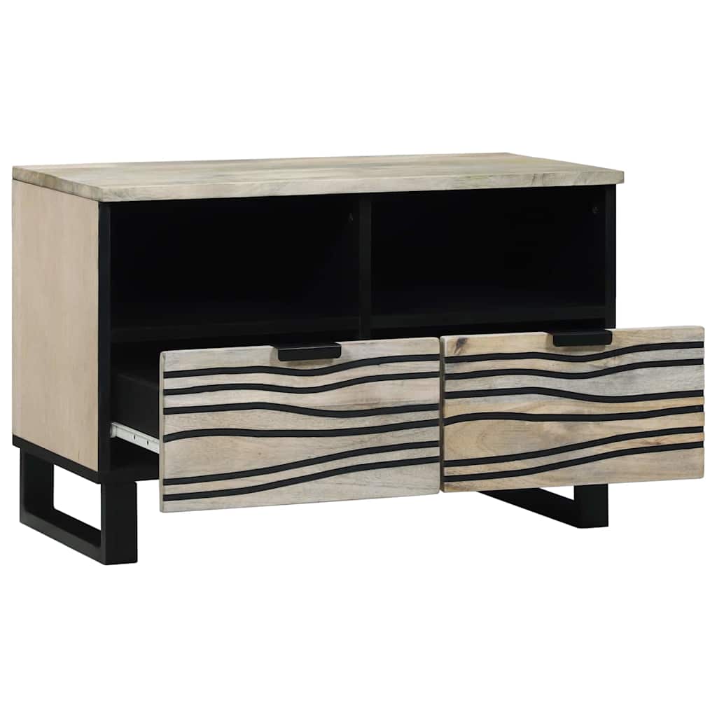 TV-Schränk Weiß 70 x 33 x 46 cm massives Mangoholz