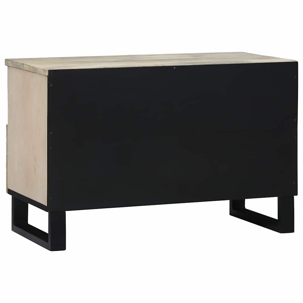 TV-Schränk Weiß 70 x 33 x 46 cm massives Mangoholz