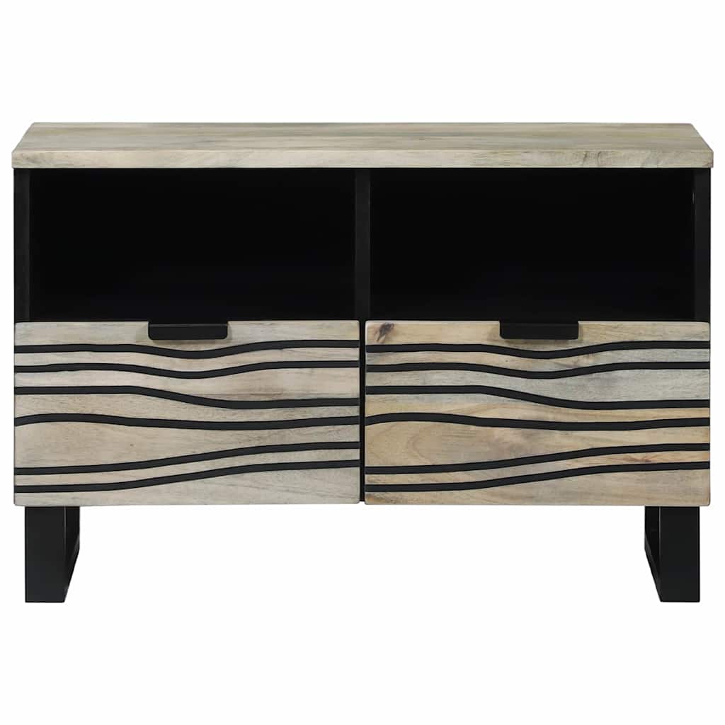 TV-Schränk Weiß 70 x 33 x 46 cm massives Mangoholz
