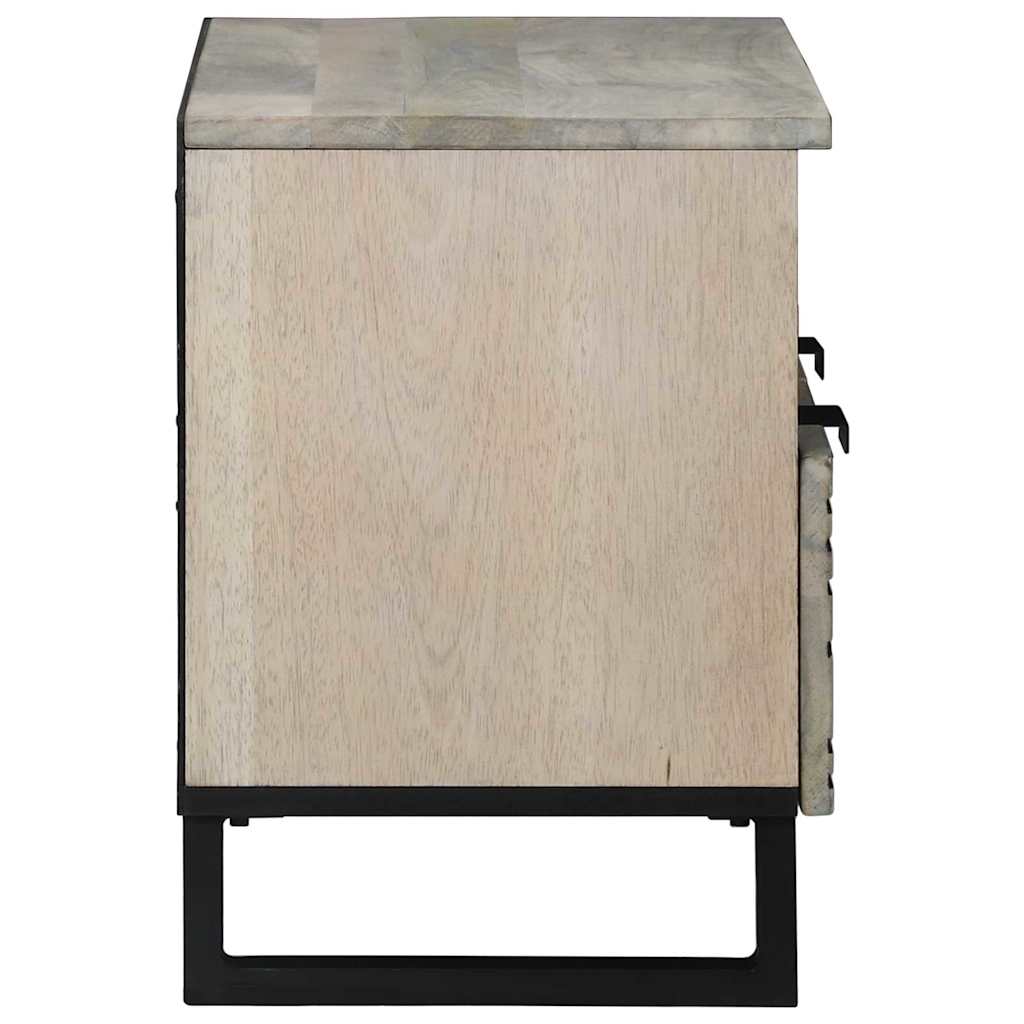 TV-Schränk Weiß 70 x 33 x 46 cm massives Mangoholz