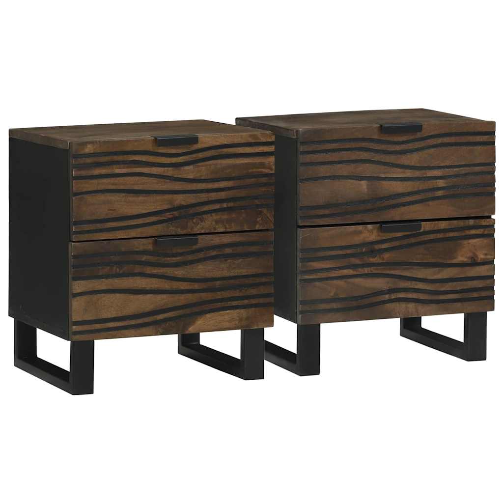 Nachttisch 2 stk. Walnuss 40 x 33 x 46 cm Holzwerkstoff