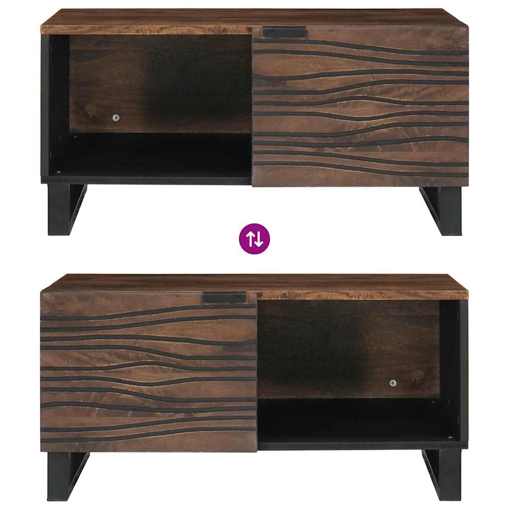 Couchtisch Braun und Schwarz 80 x 50 x 40 cm