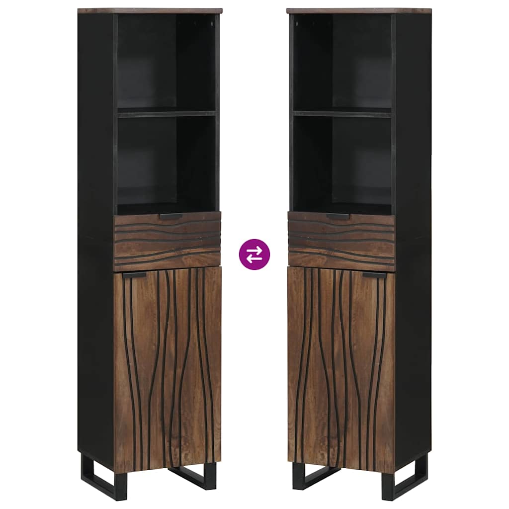 Badezimmerschrank mit Regal mit Speicher Braun 38 x 33 x 160 cm