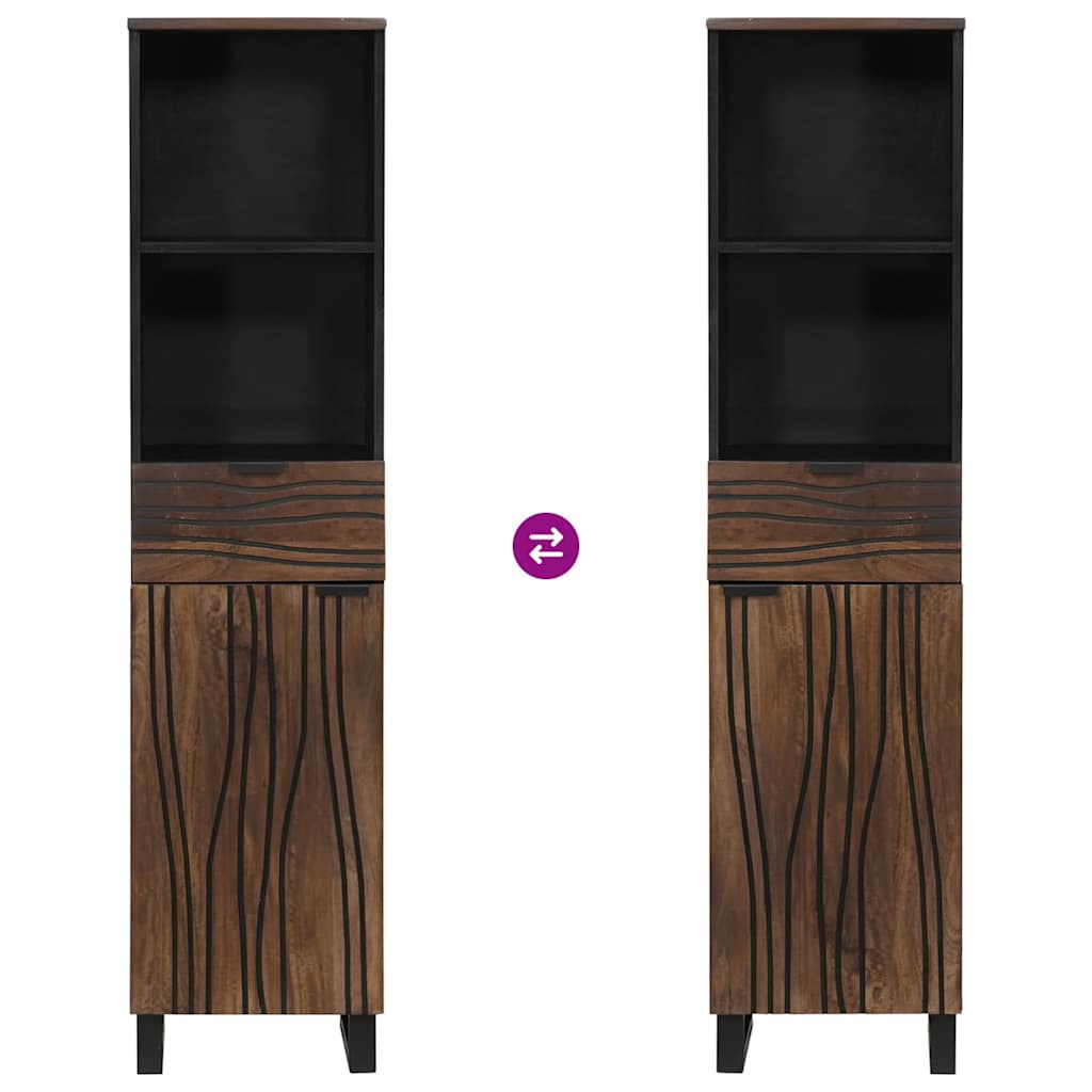 Badezimmerschrank Walnuss 38 x 33 x 160 cm Holzwerkstoff