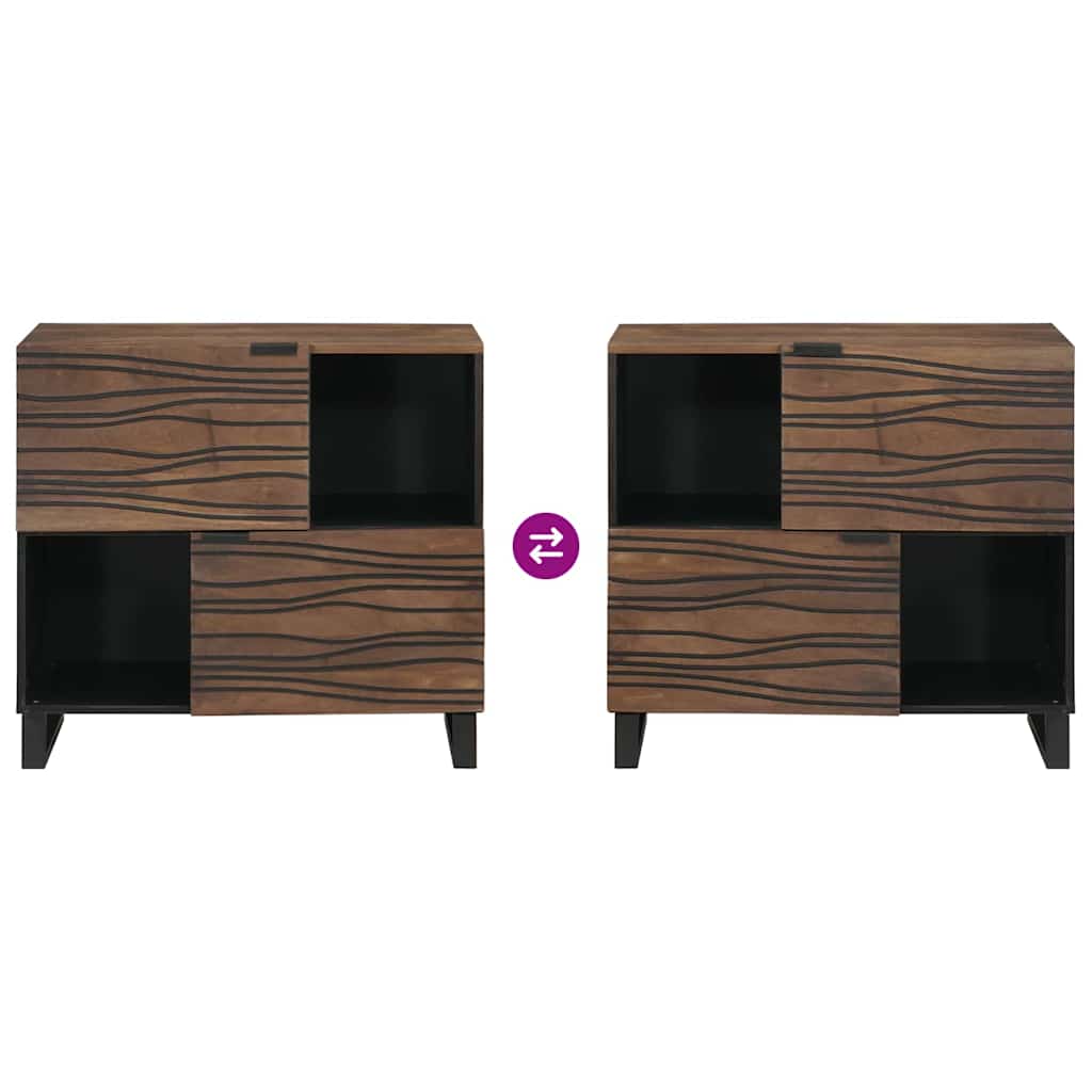 Sideboard Braun 80 x 33 x 75 cm massives Mangoholz